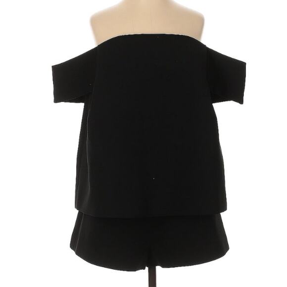 C/Meo Collective Palisades Black Off Shoulder Overlay Romper S - Picture 5 of 9